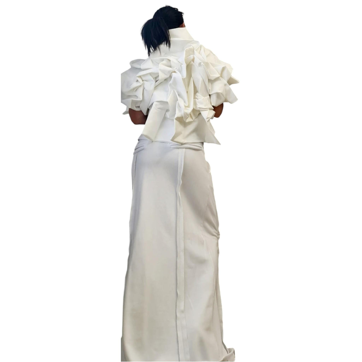 Women's Asymmetric Denim Jacket, White Short Style
