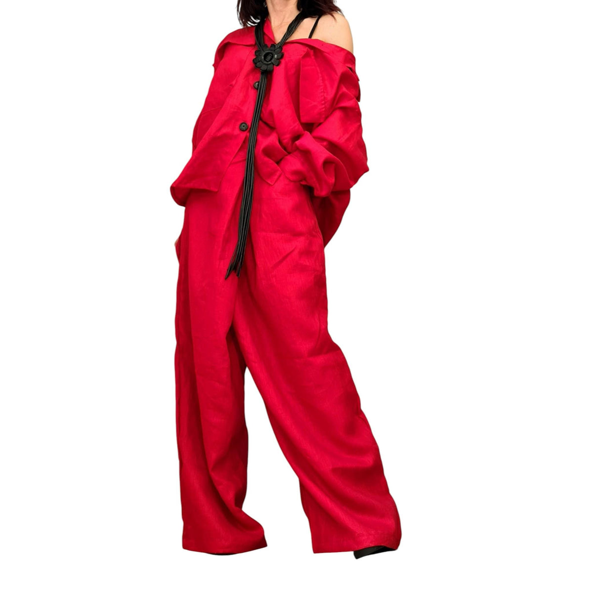Royal Blue Linen Pants, Drop Crotch Harem Trousers, Wide Leg Avant Garde Clothing