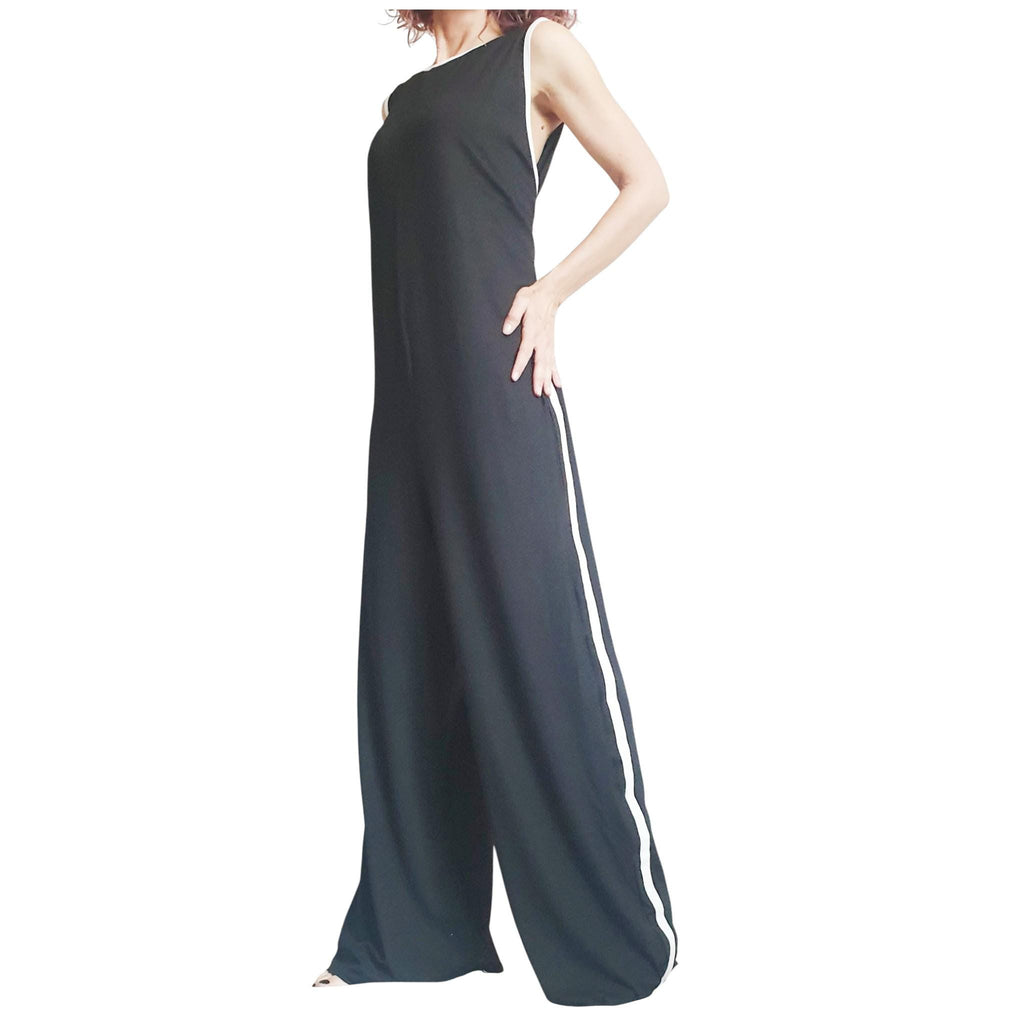 Asymmetric Cotton Jumpsuit: Extravagant Wide Leg Boho Gothic Overall