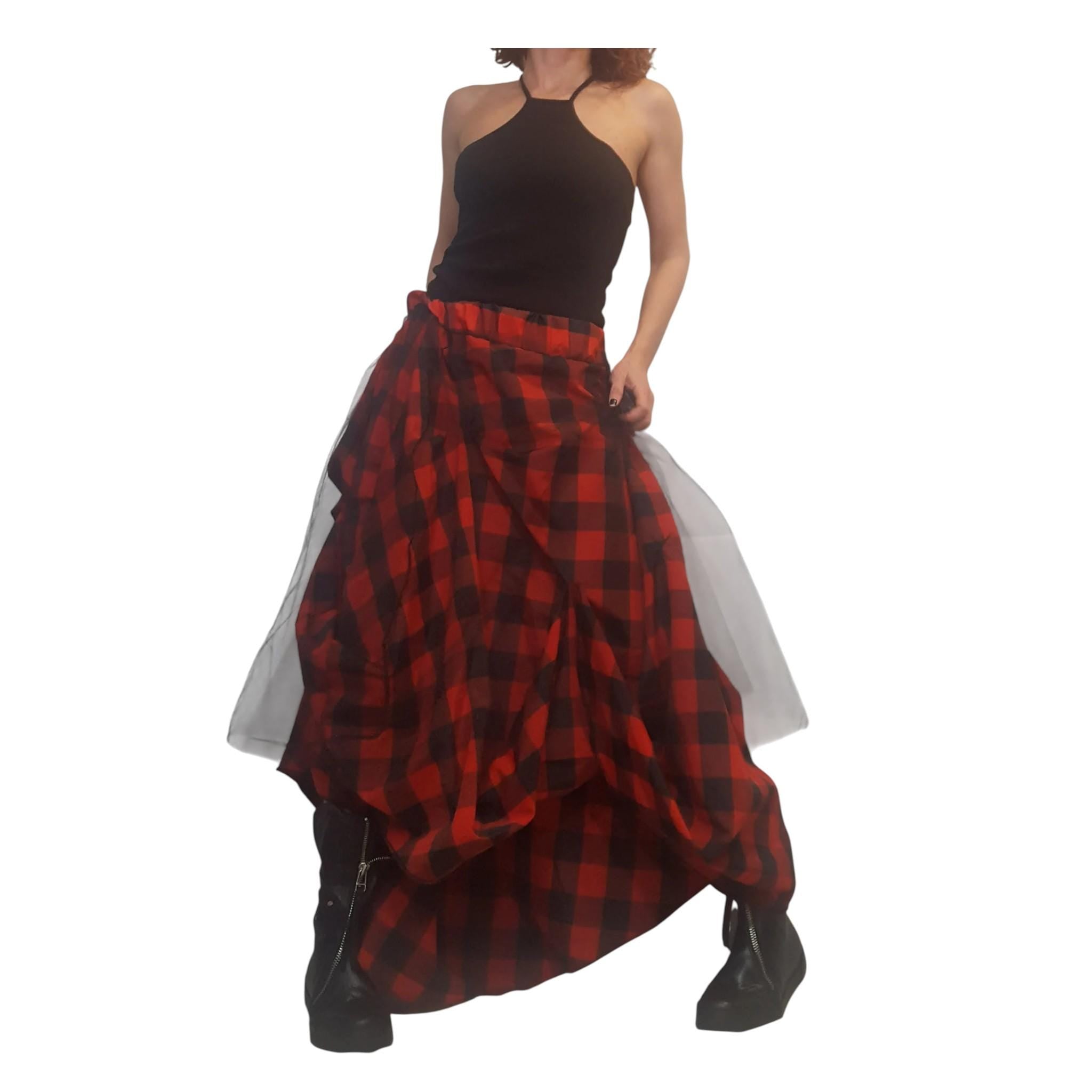 Plaid Grunge Skirt Women, Extravagant Skirt, Asymmetric Long Skirt Dress, Long Short Skirt, High Tulle Skirt, Circle Skirt, Tutu Skirt