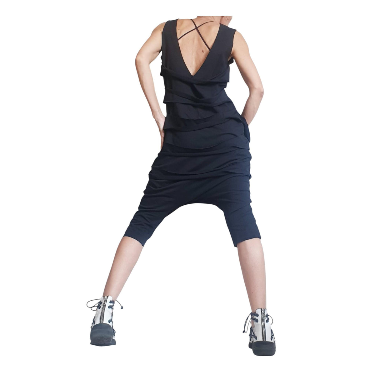 Avant Garde Yellow Jumpsuit Loose Drop Crotch Women Outfit Asymmetric Oversize Casual Summer Clothing