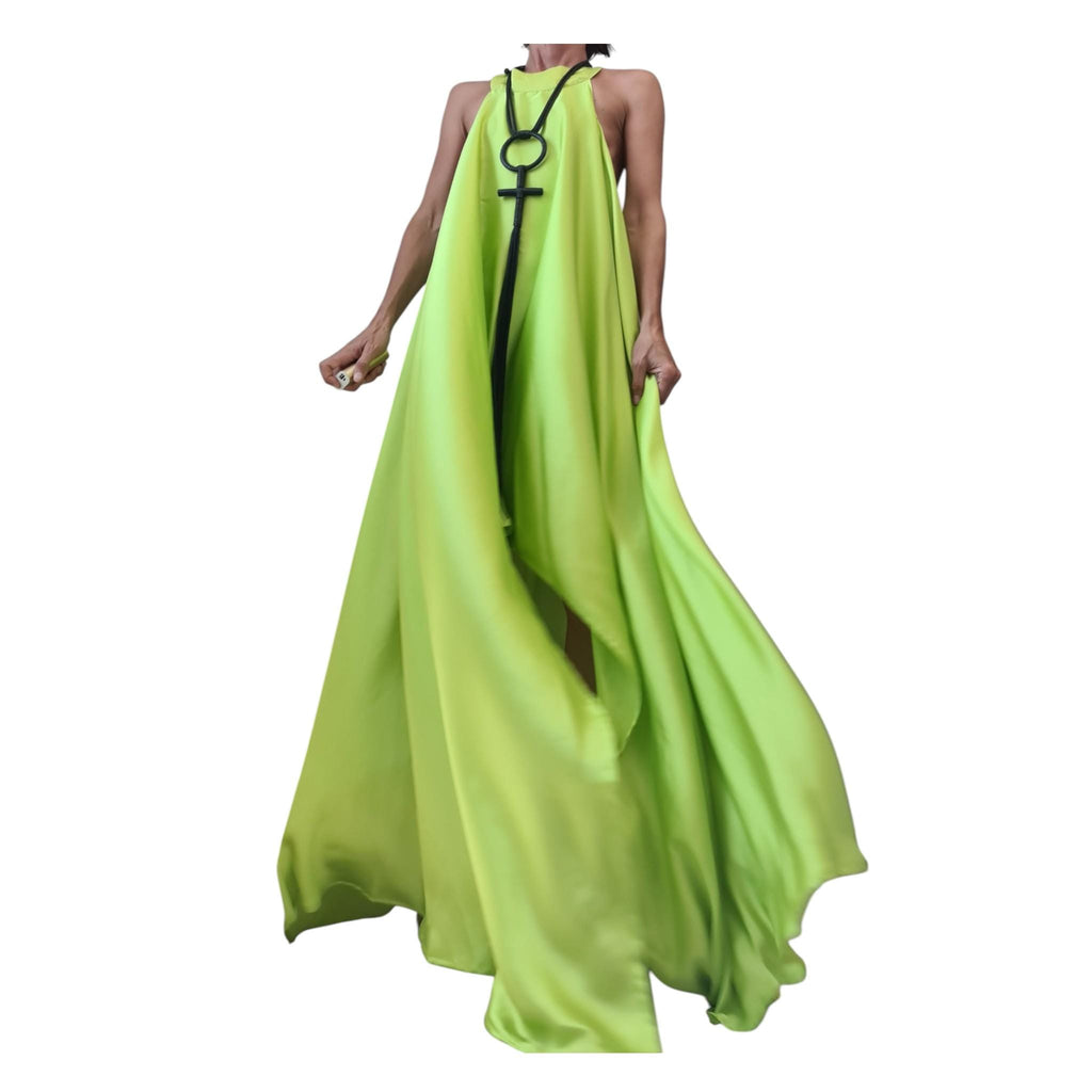 Asymmetric Satin Sleeveless Long Short Party Wedding Dress