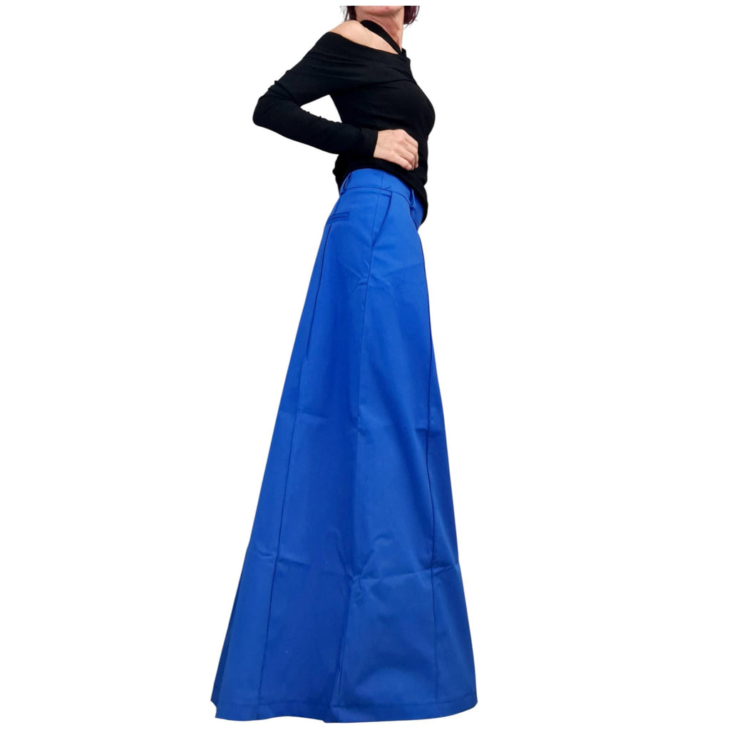 Royal Blue A-Line Maxi Skirt, Elegant Women's  Long Straight Formal Skirt