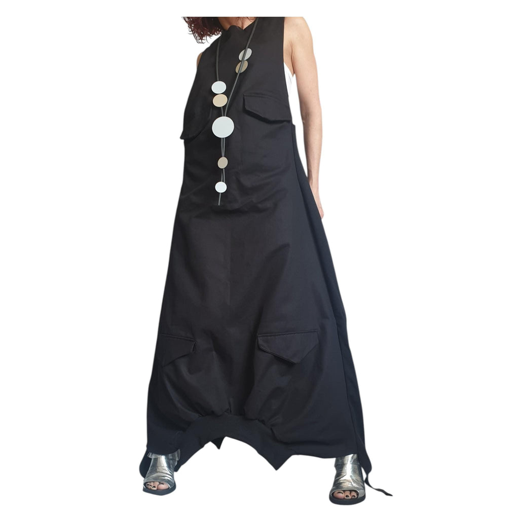 Military Green Long Dress | Cargo Pocket Accents | women’s clothing | statement