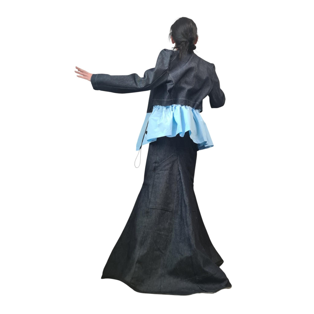 New collection Denim Avant Garde Blazer, Extravagant jacket, Asymmetrical Jacket, Deconstructed Futuristic Clothing, DRESSSHOESCODE