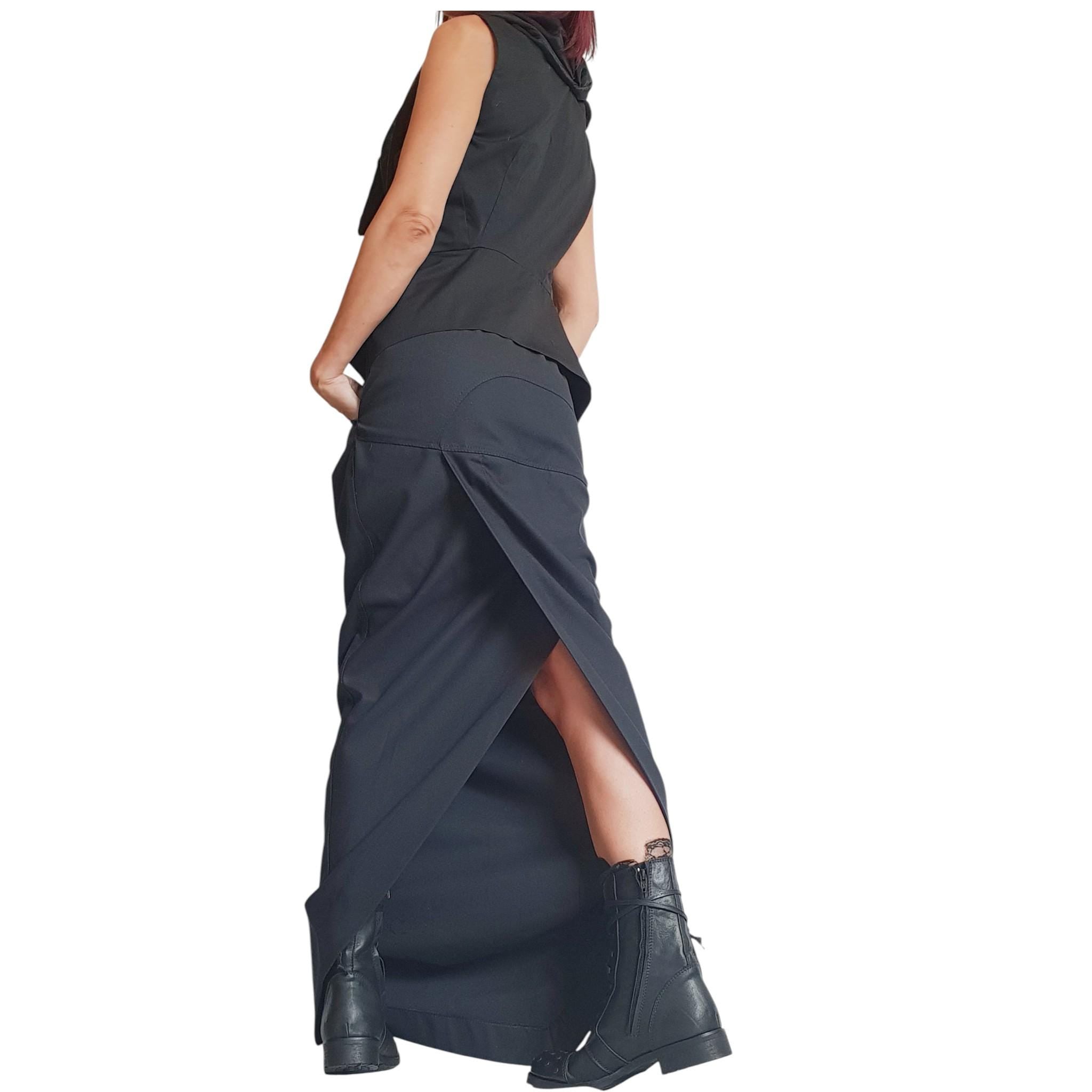 Wrap Skirt, A Line Skirt, Long Slit Skirt, Ball Cocktail Skirt, Gothic Skirt, Asymmetric Skirt, Black Maxi Skirt, Wedding Skirt