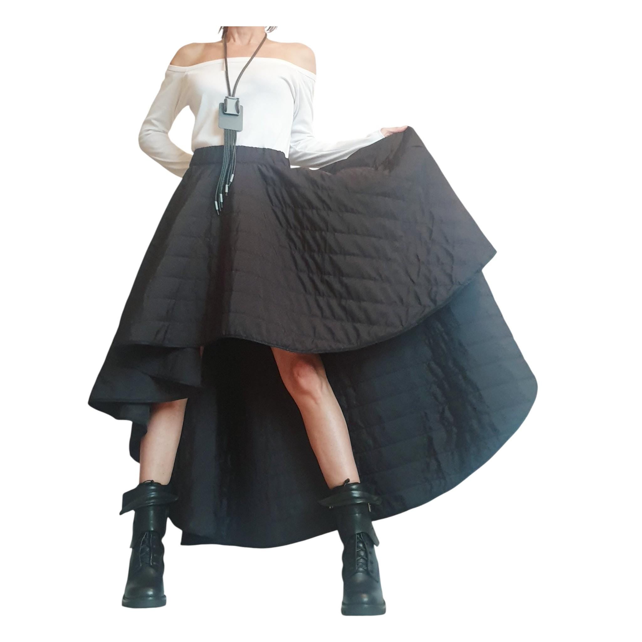 Long Short Skirt, Winter Skirt, Extravagant Skirt, Asymmetric Skirt, Wadding Skirt, Cocktail Skirt, Gothic Skirt, Circle Skirt
