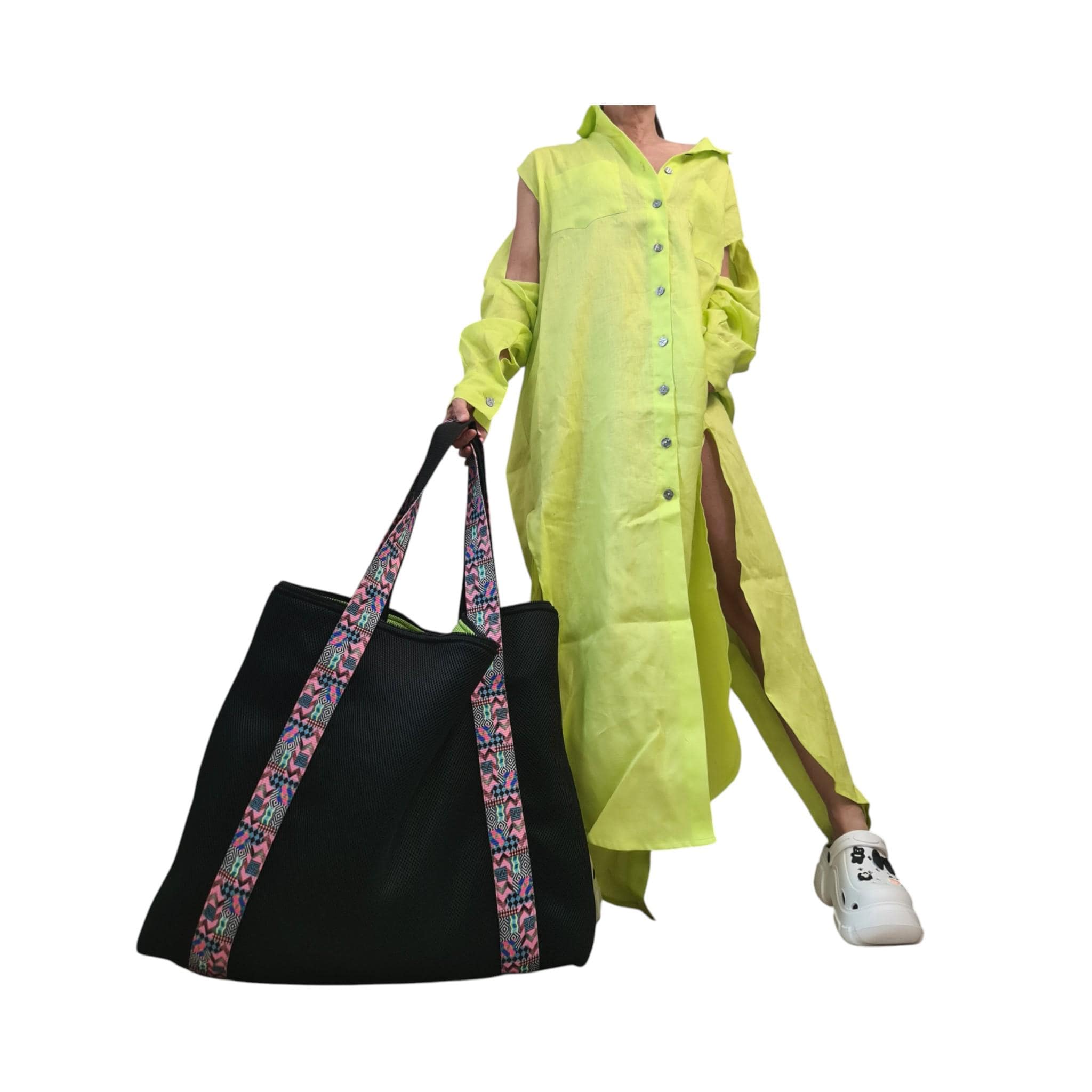 Designer Handmade Large Bag, Extravagant Double-faced Two-tone beach bag