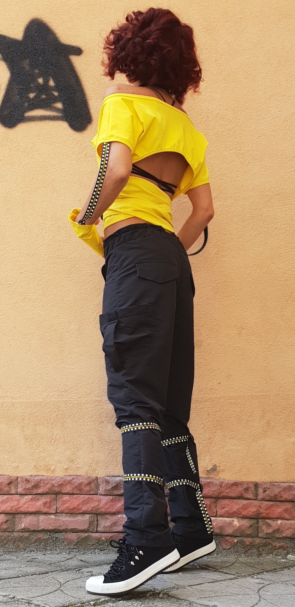 Asymmetrical Cotton Blouse, Avant Garde Top, Deconstructed Sleeve, Bare Back, Outfit for women