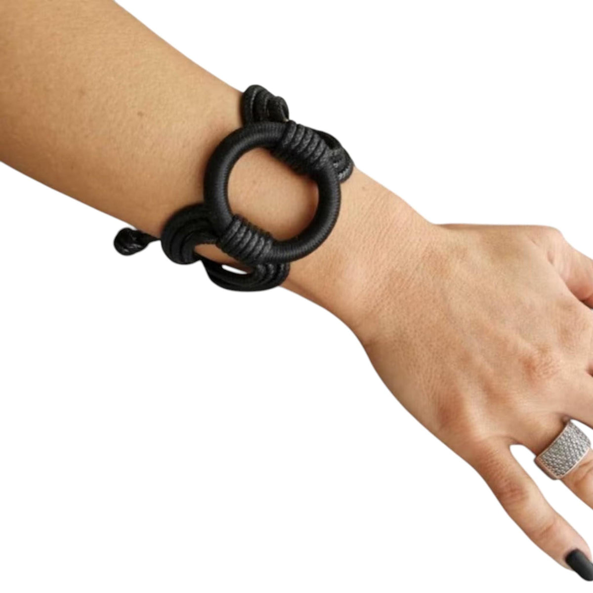 Handmade Black Bracelet, Extravagant Art Jewelry