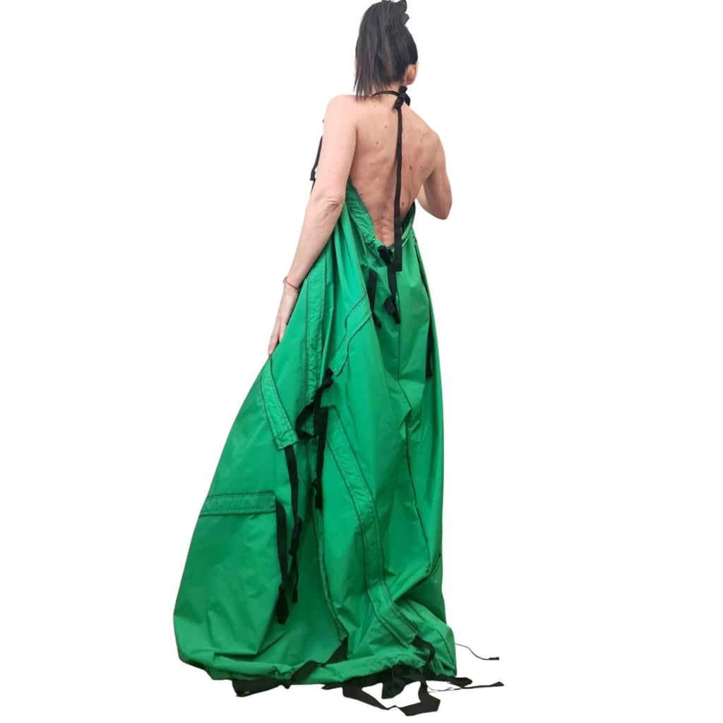 Asymmetric Boho Summer Dress, Open Back, Sleeveless Maxi Gown