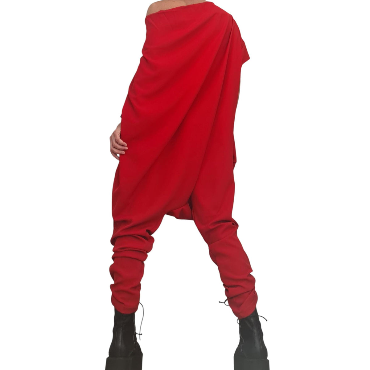 Asymmetric Harem Jumpsuit, Extravagant Wide Leg Boho Overall