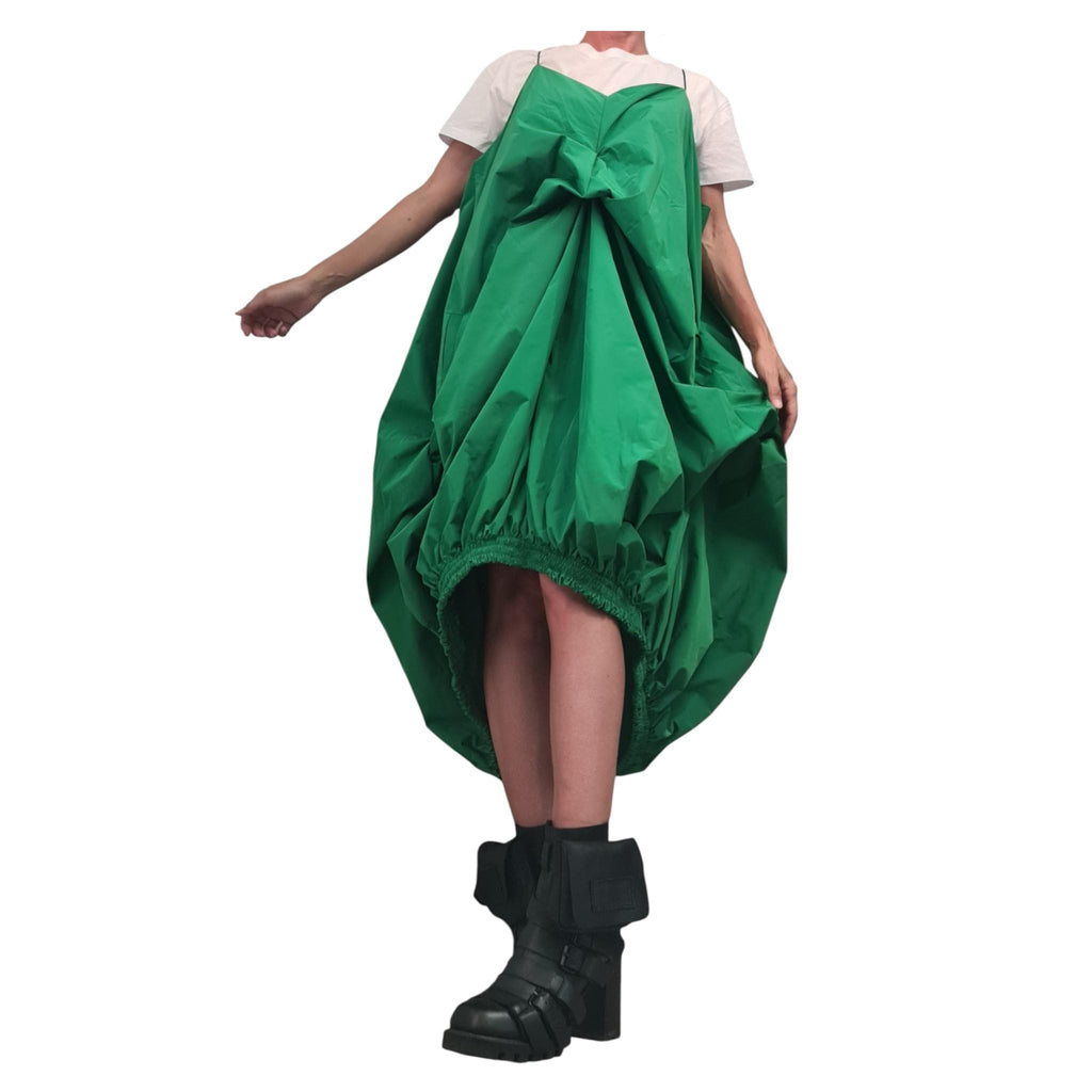 Green Long Short Loose Dress, Asymmetric Jumper Dress, Overall Tunic
