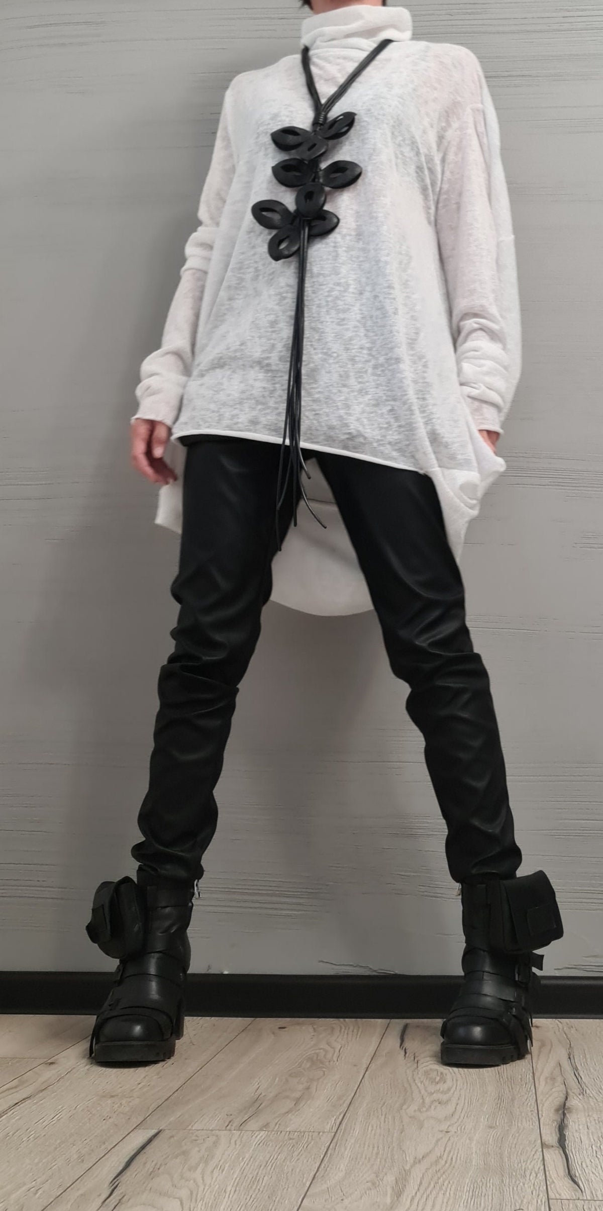Asymmetrical Cotton Tunic, Avant Garde Deconstructed Loose Top