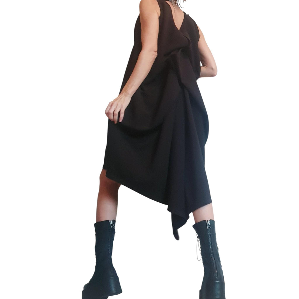 Asymmetric Dress, Cocktail Dress, Black Extravagant Dress, Avant Garde Dress, Sleeveless Dress, Futuristic Dress, Sexy Dress,