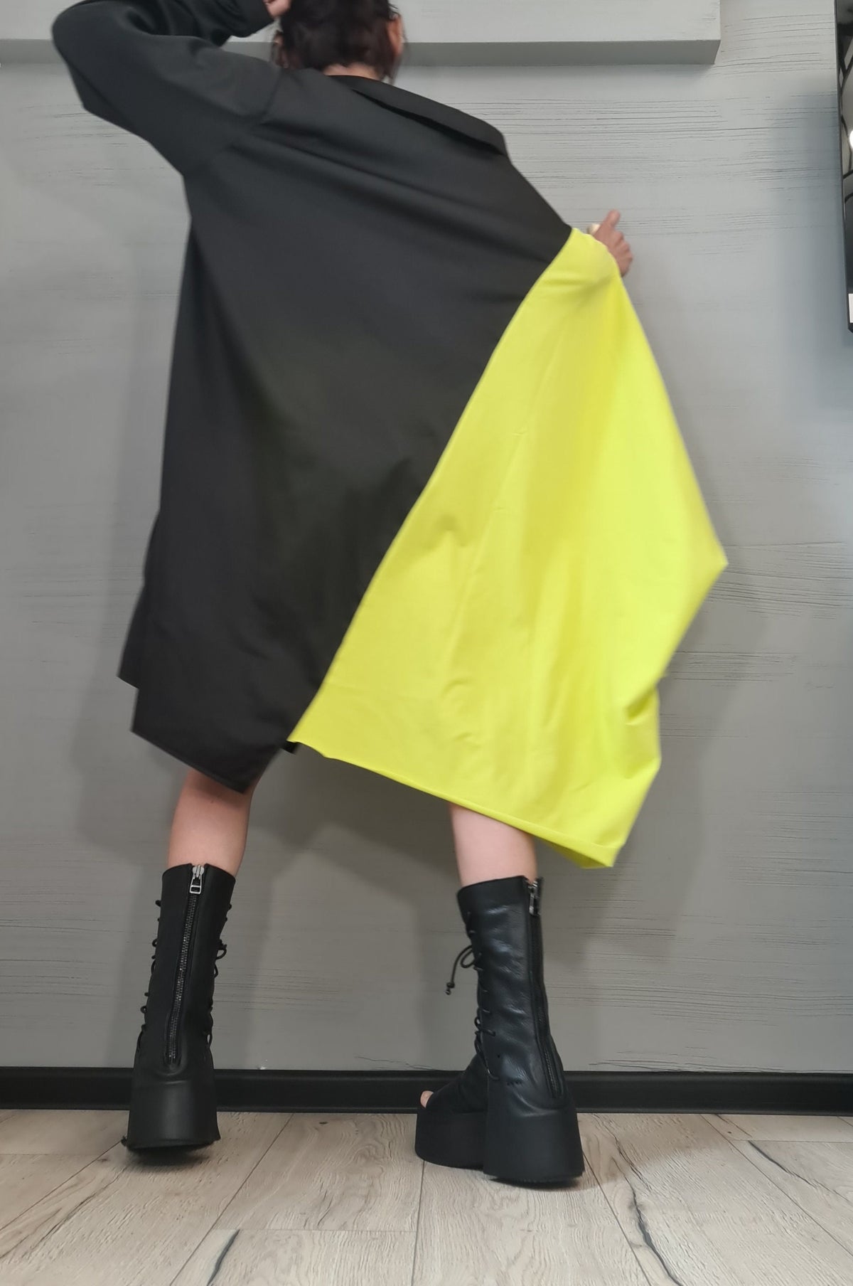 Asymmetrical Gothic Tunic Blouse, Deconstructed Oversize Shirt Dress