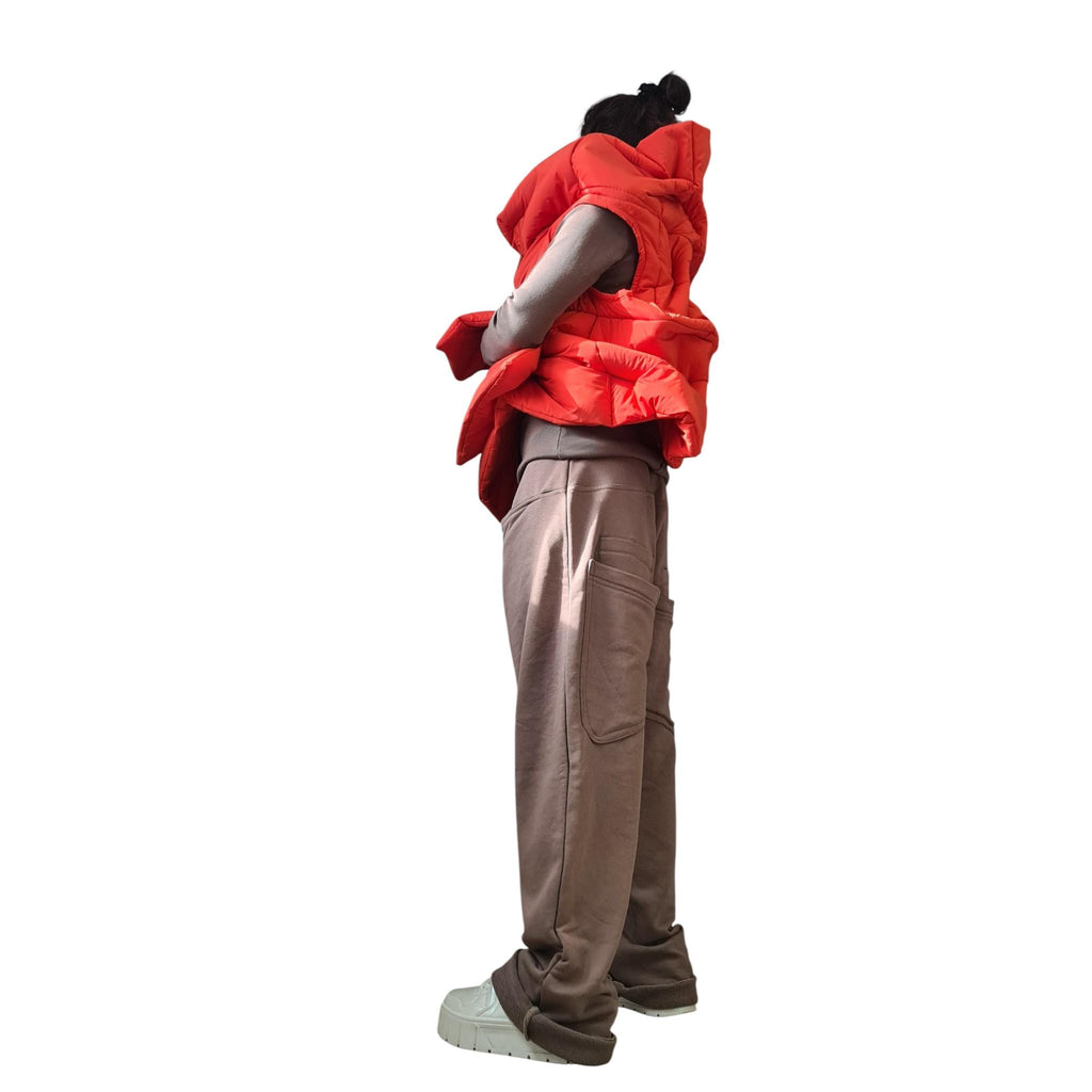 Avant Garde Puffy Vest | Asymmetric Layered Gilet | Sculptural Outerwear | Handmade Fashion for Women