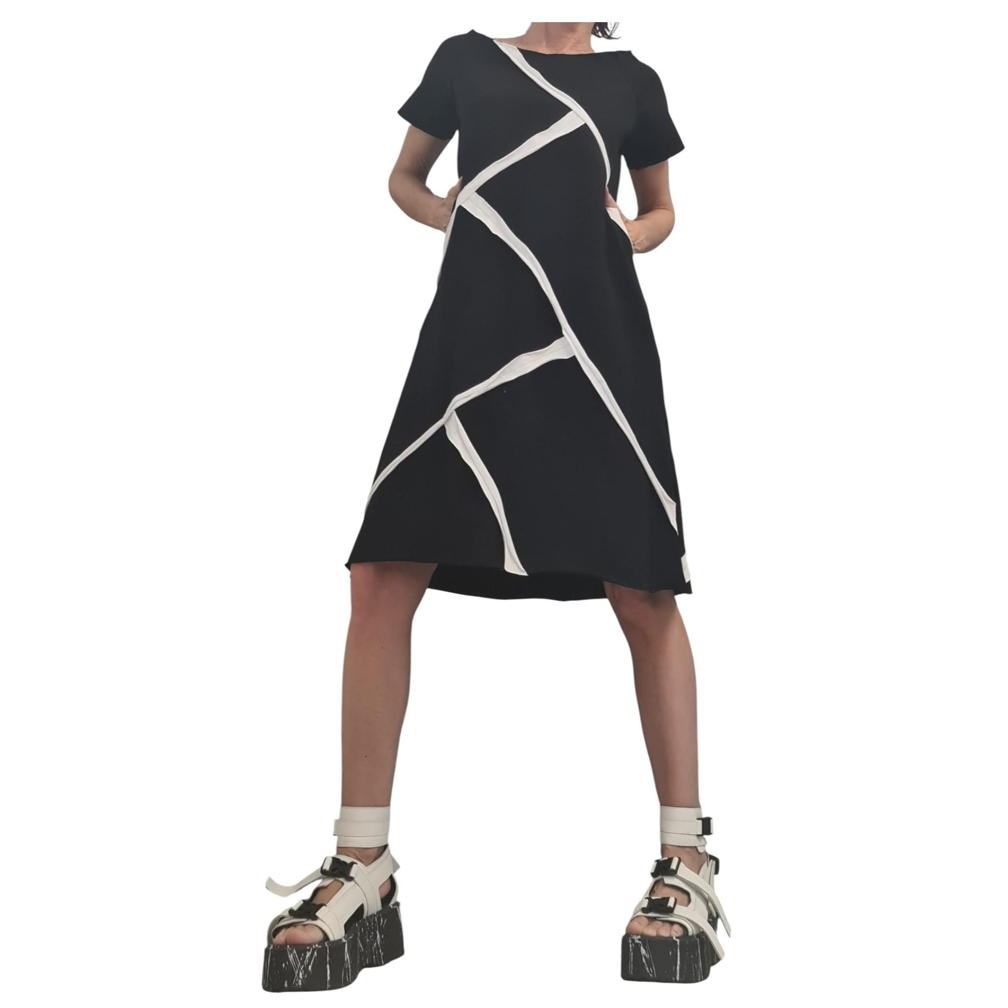 Black Extravagant Dress, One Shoulder Dress, Tunic Dress, Plus Size Clothing, Blouson Dress, Asymmetric Dress, Short sleeve