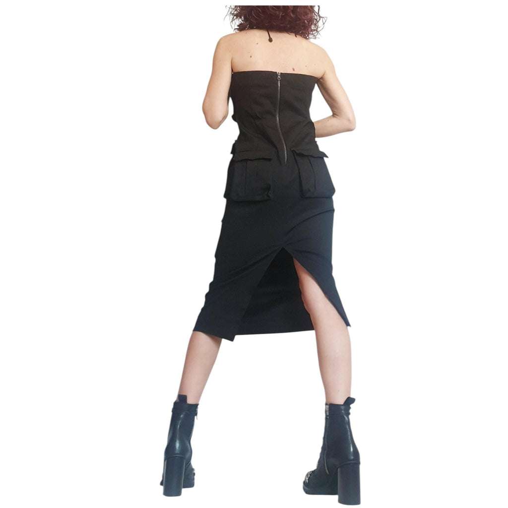 Gothic Black Dress: Extravagant Asymmetric Style - Plus Sizes
