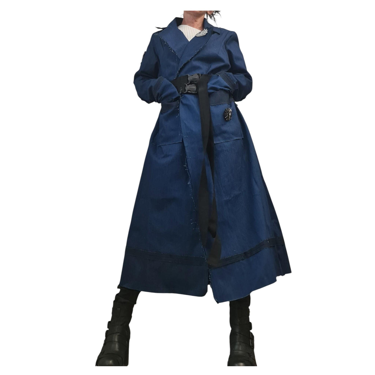 Denim Trench Coat, Extravagant Design, Plus Size, Oversize Fit