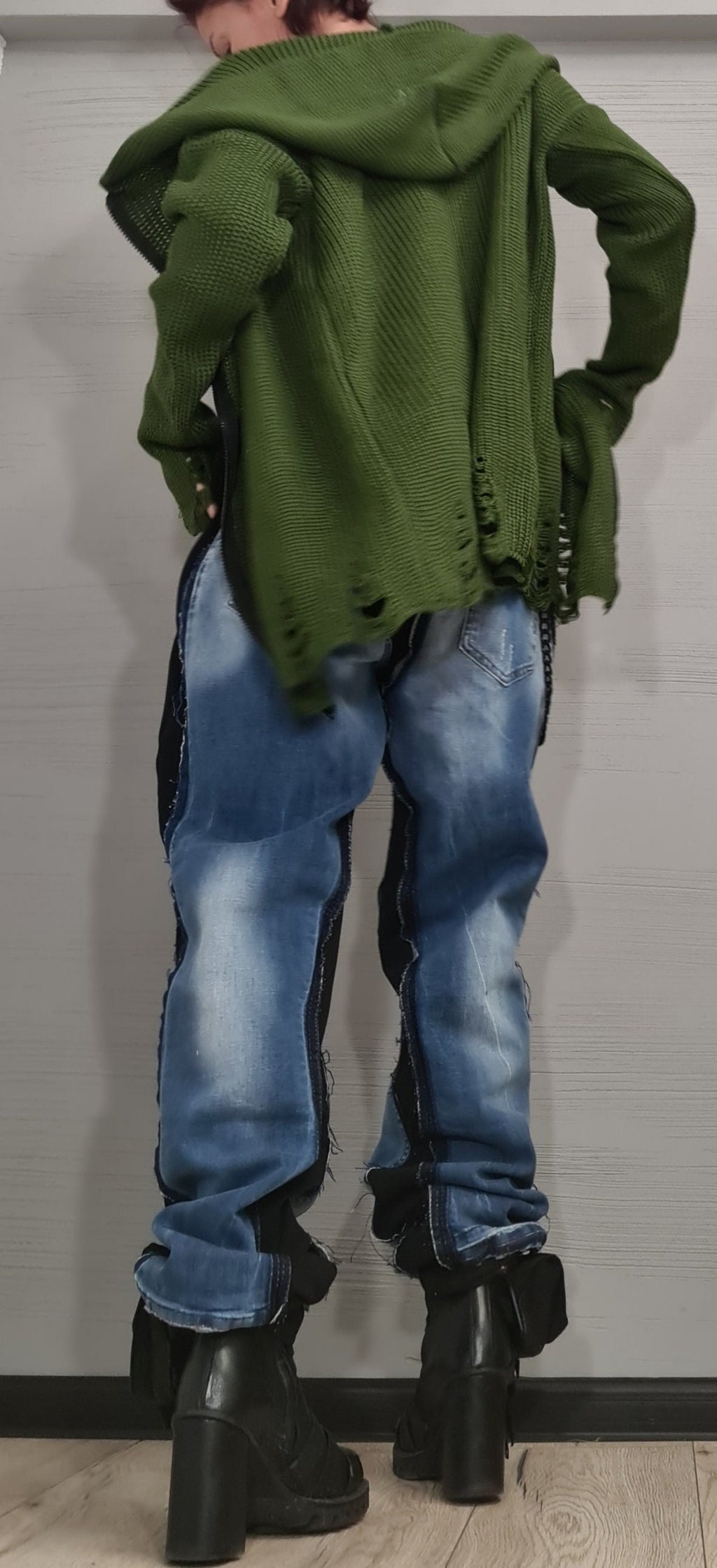 Lime Green Hooded Knit Vest, Oversized Ruffle Cardigan, Plus Size Top