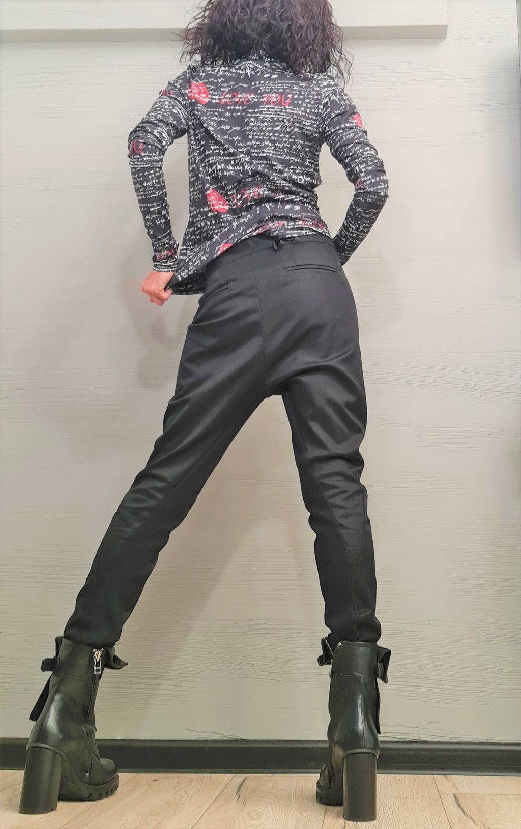 Gray Skinny Pants, Slim Fit Trousers, Stretch Cotton Women's Clothing