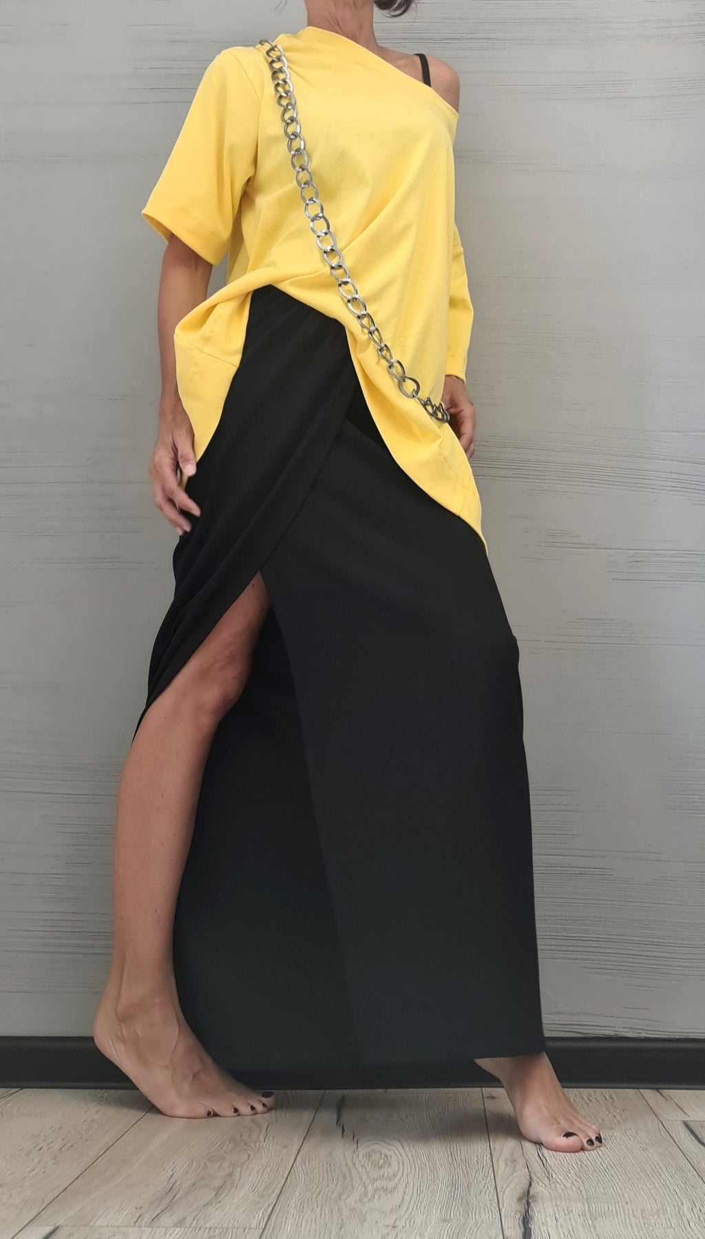 Asymmetrical Tunic Blouse, Avant Garde Deconstructed Top, Open Back Cotton Shirt