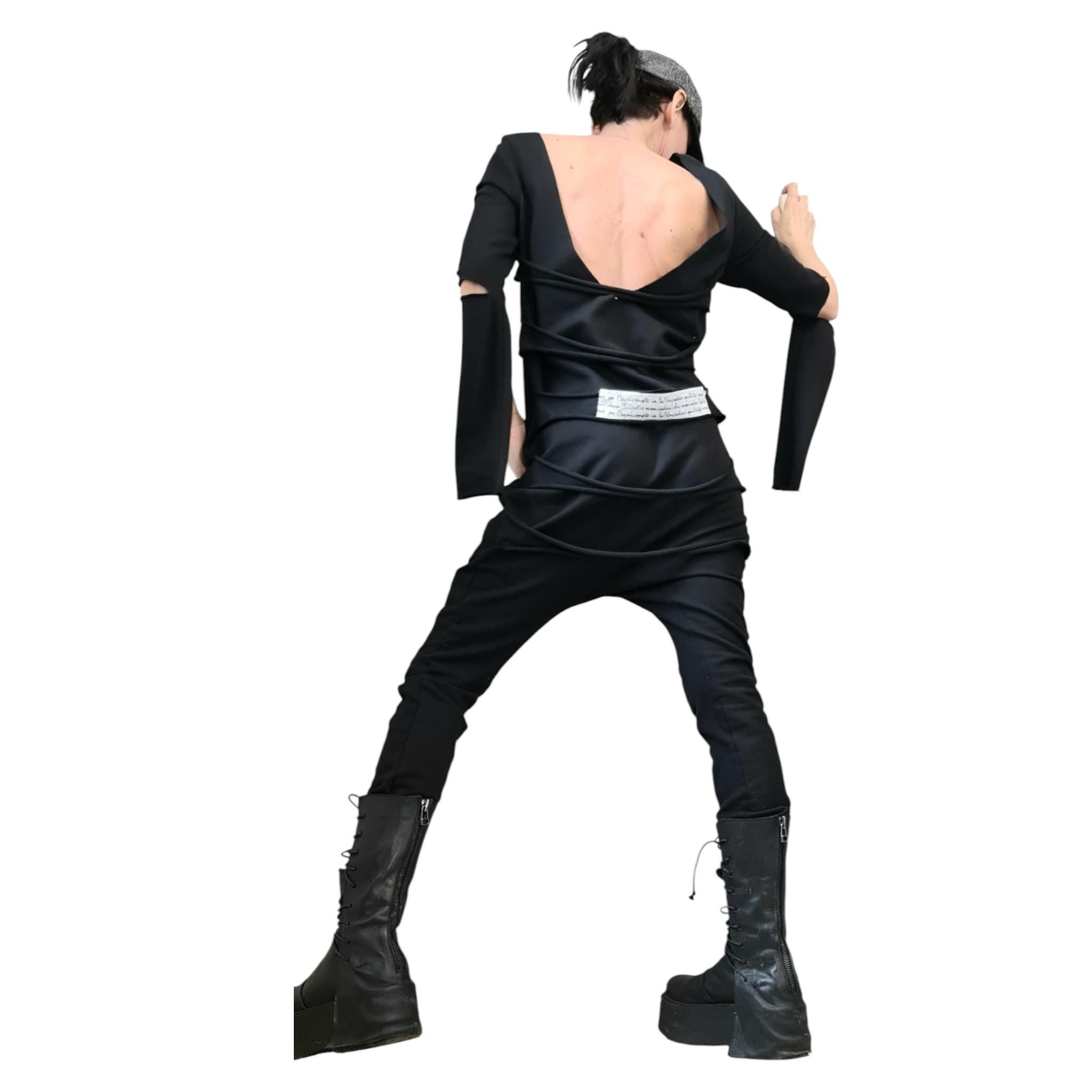 Black Harem Jumpsuit,Extravagant Jumpsuit, Slim Fit, Open Back Jumpsuit, Gothic Jumpsuit, New collection