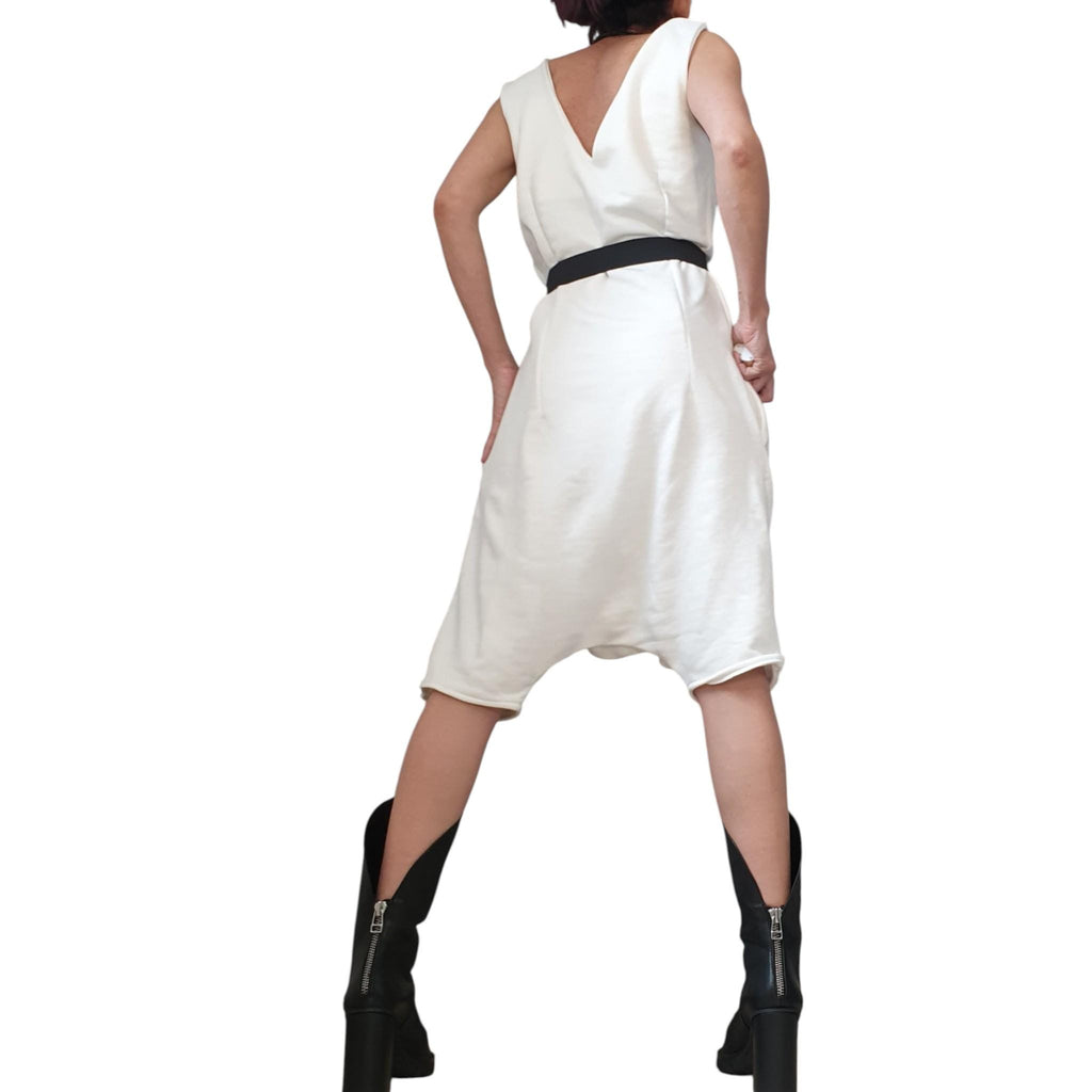 Asymmetric Cotton Harem Jumpsuit, Extravagant Loose Women Overall
