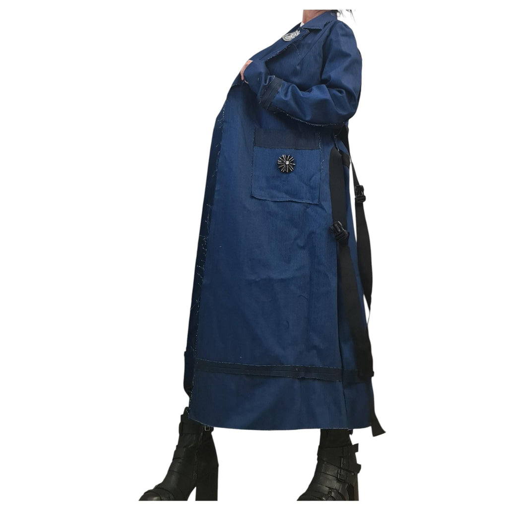 Denim Trench Coat, Extravagant Design, Plus Size, Oversize Fit