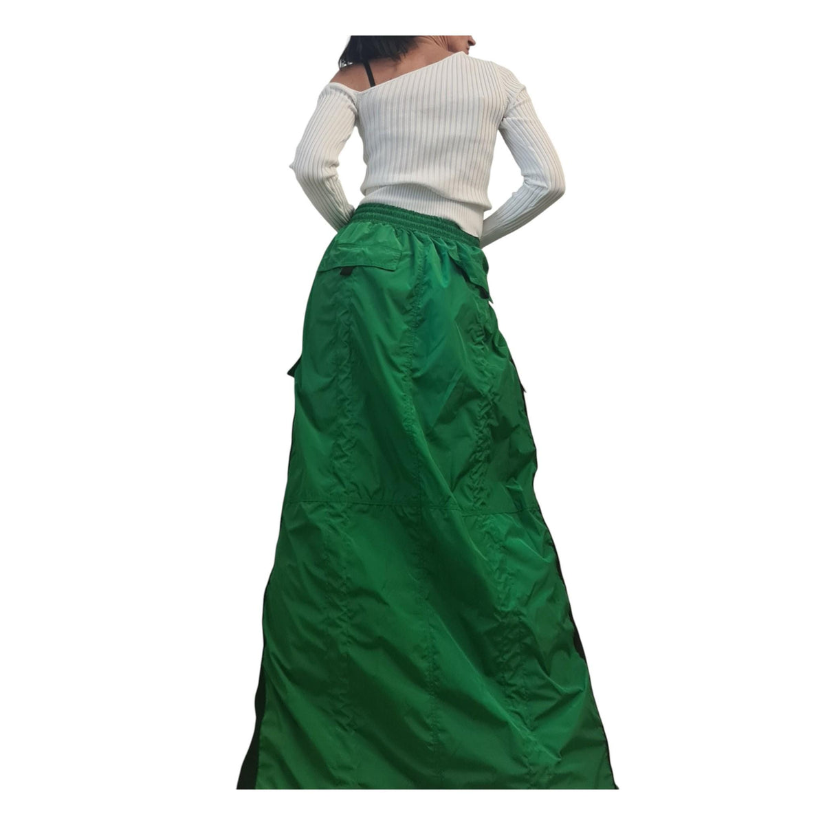 Royal Blue Maxi Cargo Skirt with Zippers, Oversized Avant Garde Clothing, Techwear Festival Outfit