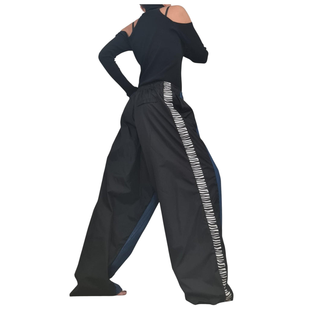 Extravagant Deconstructed Denim Harem Pants, Streetwear Style