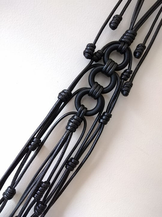 Handmade Avant Garde Long Necklace, Gothic Art Jewelry