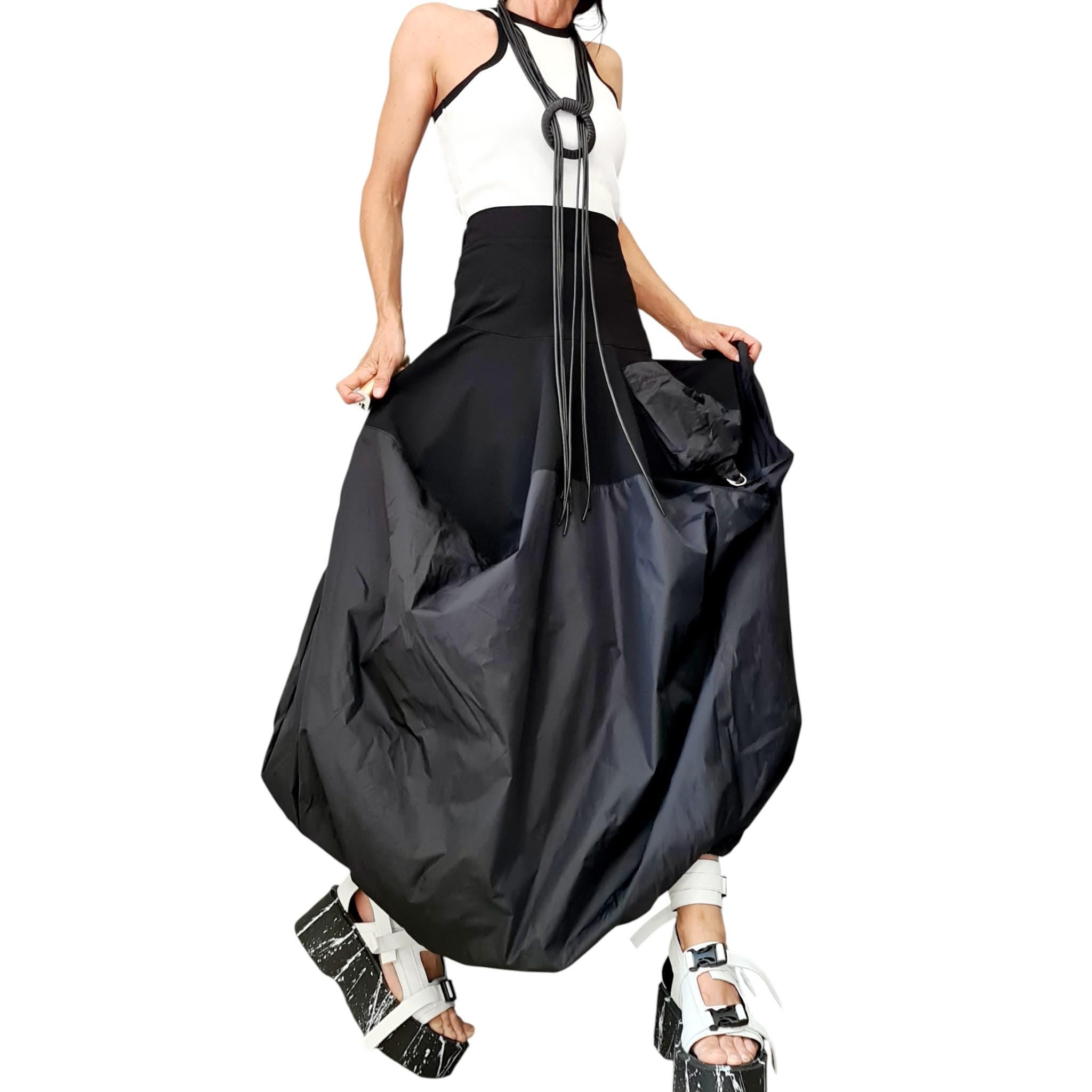 Asymmetric Taffeta Skirt Dress, Gothic Steampunk Cocktail Skirt, Extravagant  Women clothing