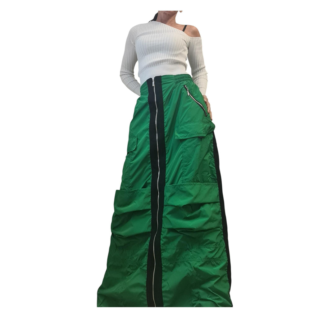 Royal Blue Maxi Cargo Skirt with Zippers, Oversized Avant Garde Clothing, Techwear Festival Outfit