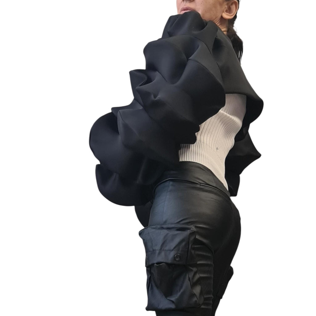 Wedding Cover Up, Black Gothic Sleeves, Cocktail Layering Bolero For Women