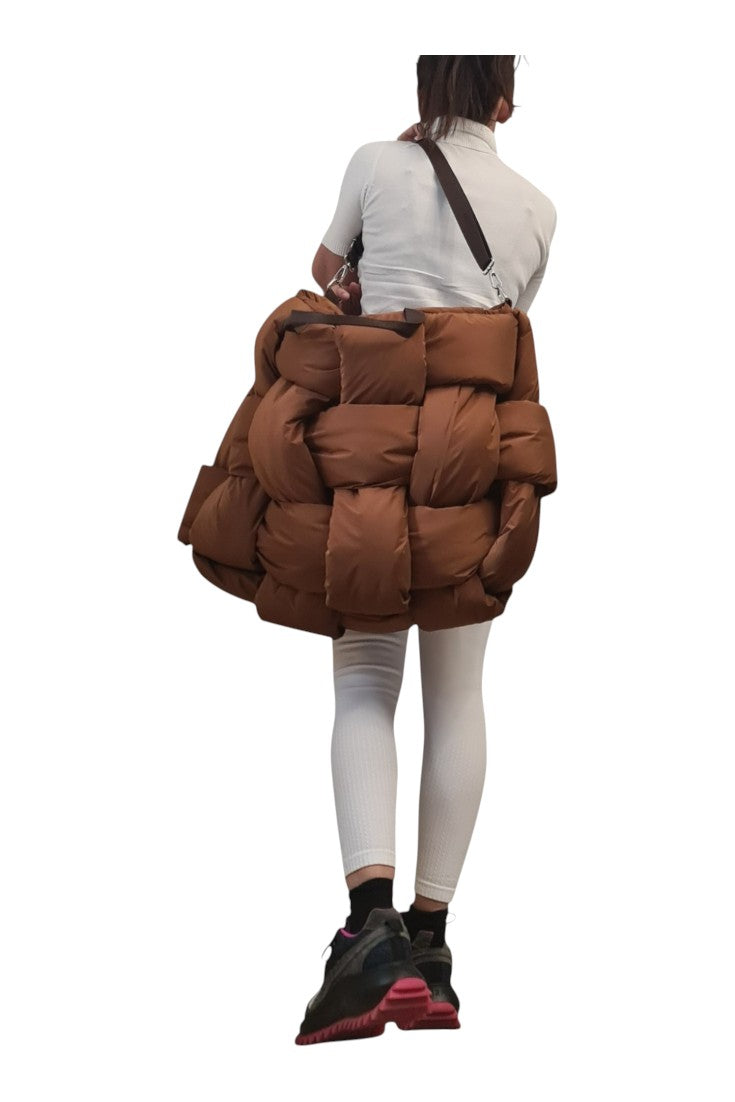 Avant Garde Brown Puffer Tote Bag – Sculptural Handmade Statement Bag