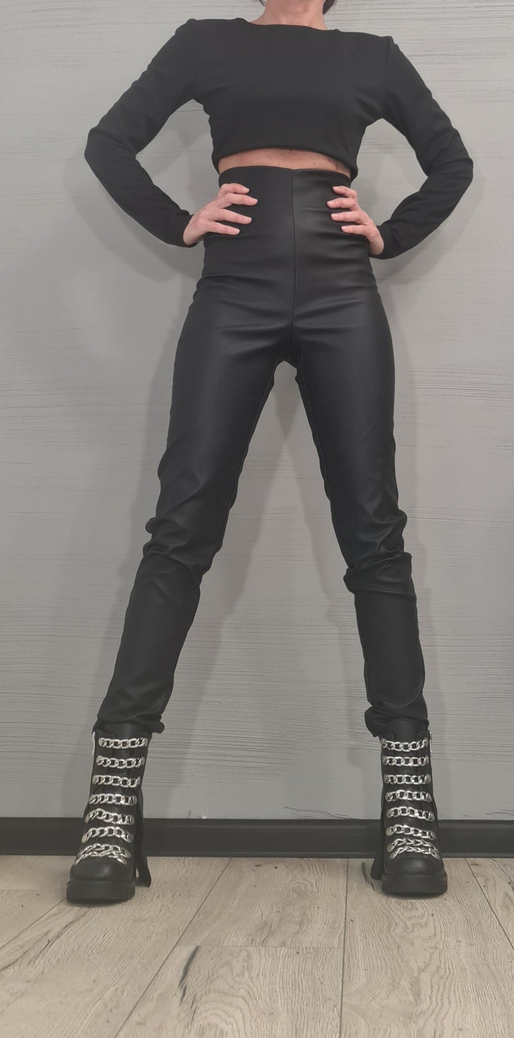 Black Cotton Fitted Crop Top, Open Back, Extravagant Gothic Blouse