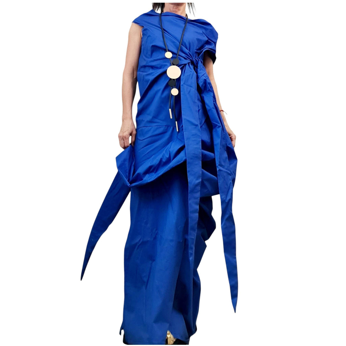 Asymmetric Cotton Maxi Dress For Women, One Shoulder, Cocktail Clothing, Plus Size