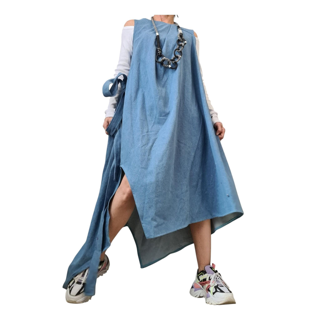 Blue Denim Dress High Low Fit | Asymmetric Hem | fashion for women | statement
