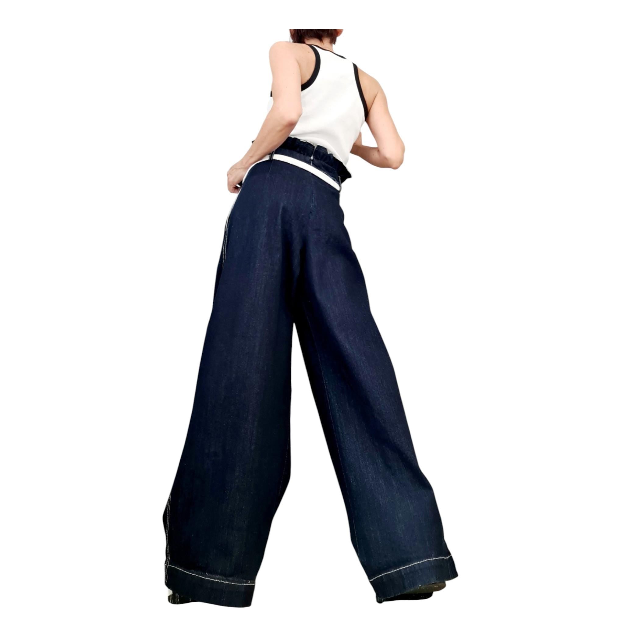 New collection Denim Avant Garde Loose Pants, Harem Pants Women, Extravagant Denim Pants, Casual Pants, Punk Pants, Loose Pants