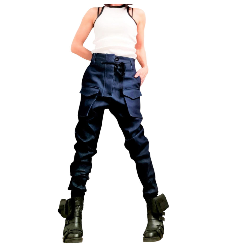 Extravagant Denim Pants, Harem Casual Pants, Urban Pants, Loose Pants, Punk Pants, Gothic Pants, Outer pockets, New collection