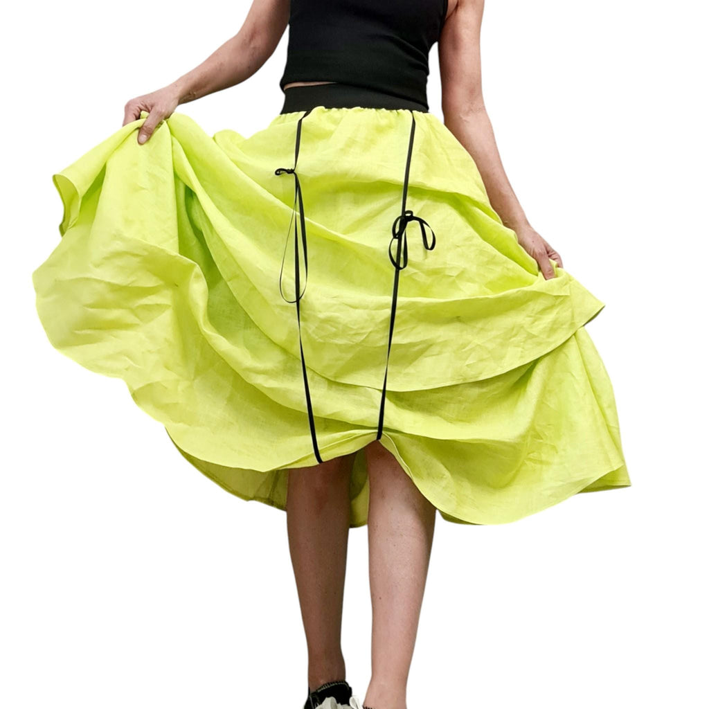 Orange Linen Circle Skirt Dress– Extravagant Womens Designer Clothing