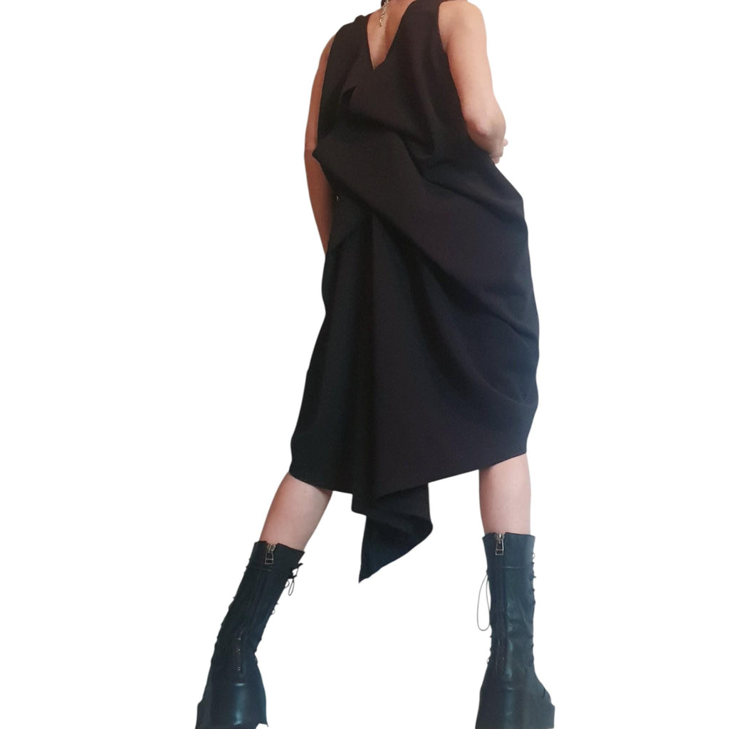 Asymmetric Dress, Cocktail Dress, Black Extravagant Dress, Avant Garde Dress, Sleeveless Dress, Futuristic Dress, Sexy Dress,