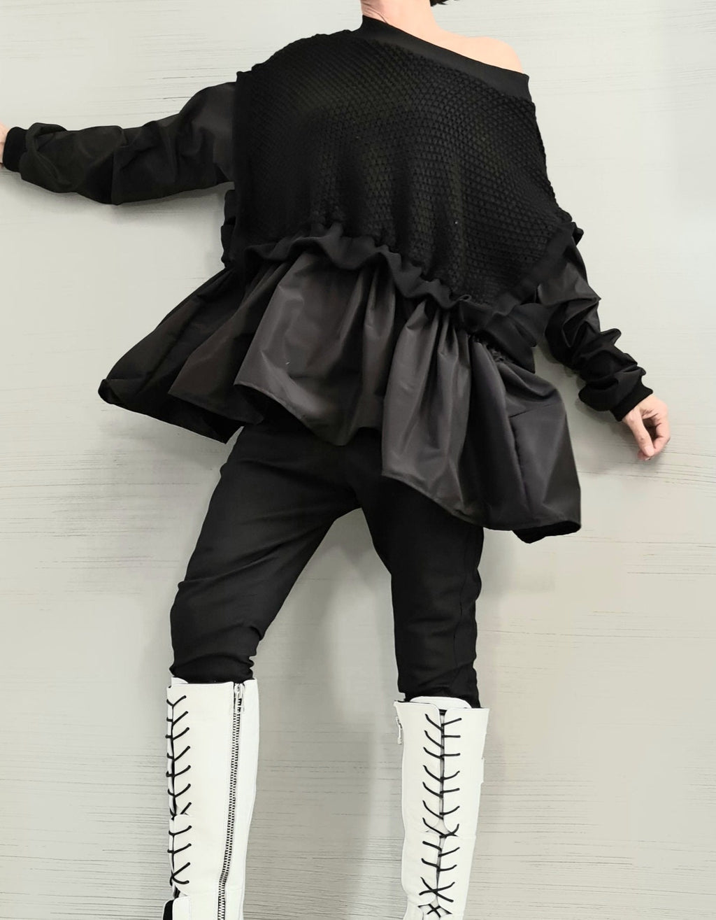 Avant Garde Blouse, Warm Blouse, Extravagant Asymmetric Top, Loose Oversize Women’s Clothing
