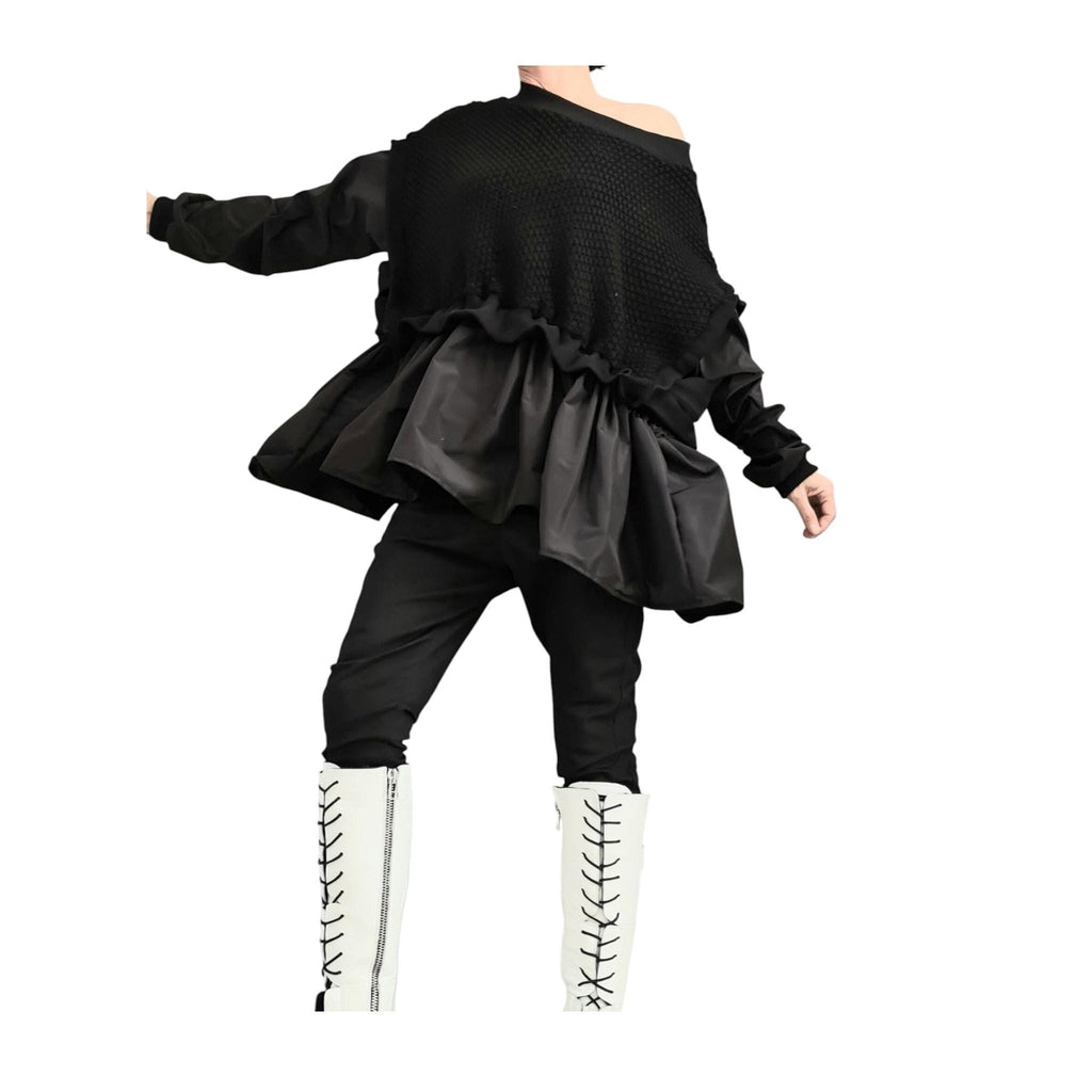 Avant Garde Blouse, Warm Blouse, Extravagant Asymmetric Top, Loose Oversize Women’s Clothing