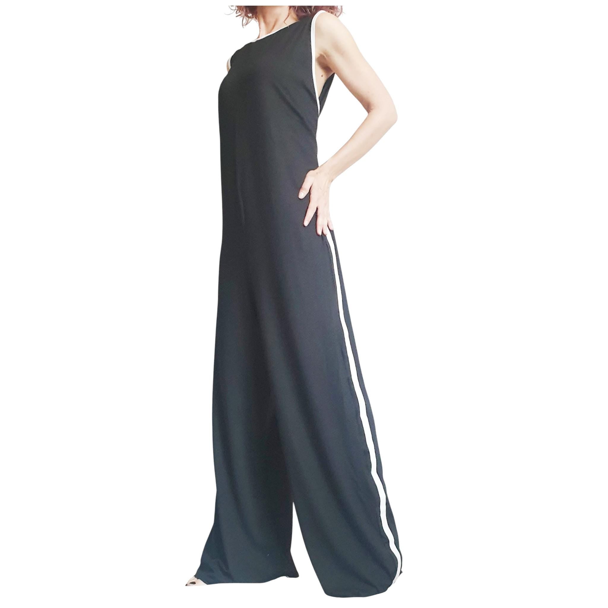 Blue Asymmetric Jumpsuit, Wide Leg Overall, Sleeveless Women Clothing, Loose Fit Outfit