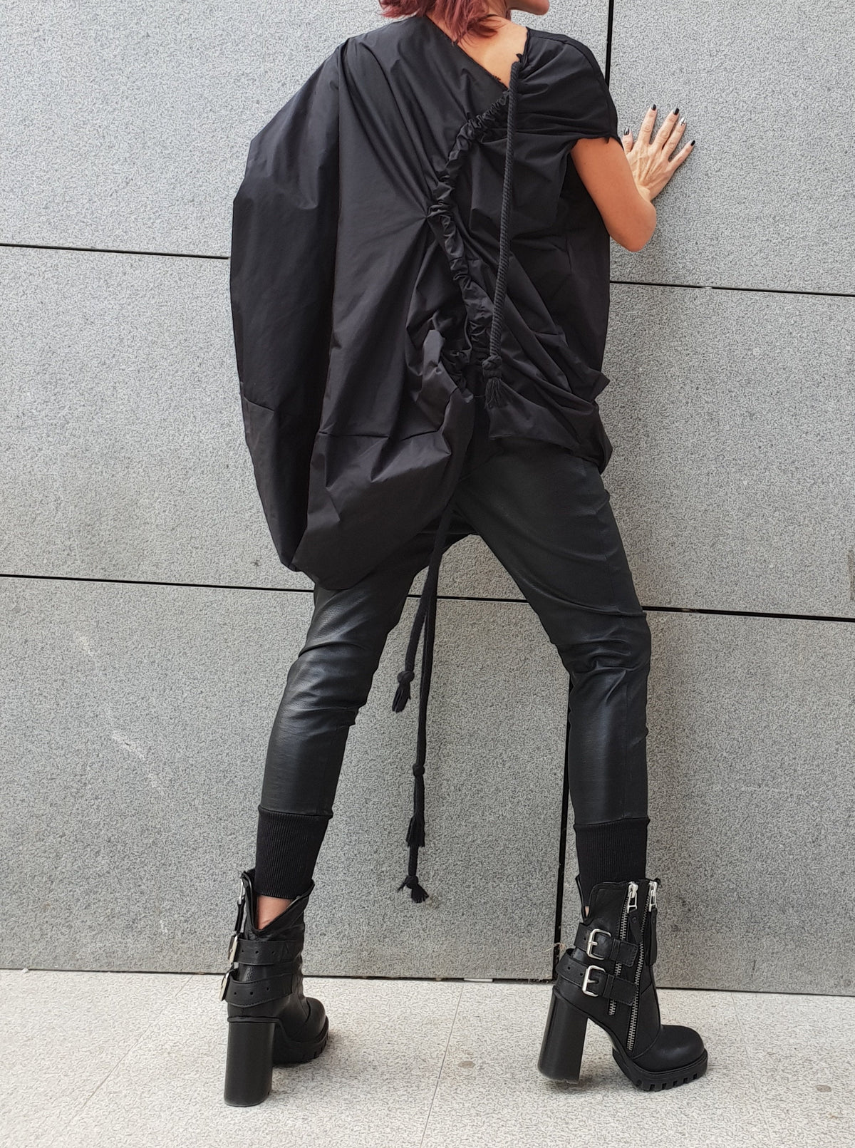 Asymmetric Taffeta Tunic, Avant Garde Loose Top, Deconstructed Sleeveless Design, Artistic Oversize Conceptual Clothing
