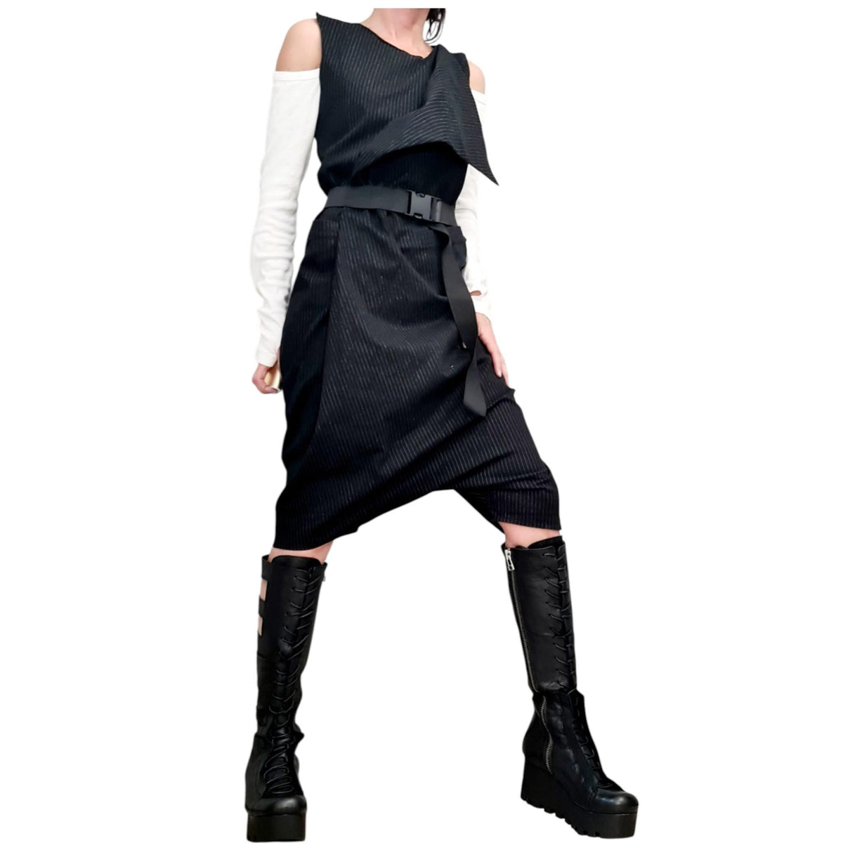 Asymmetric Harem Jumpsuit, Extravagant Loose Women Overall, Plus Size