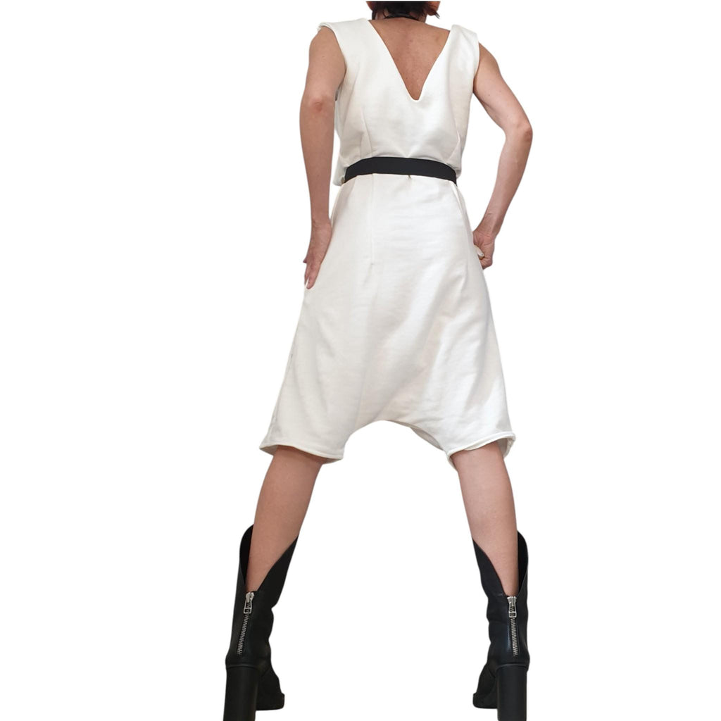 Asymmetric Cotton Harem Jumpsuit, Extravagant Loose Women Overall